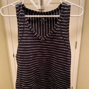 Athleta tank top, black with stripes, size L. Shipping discount!